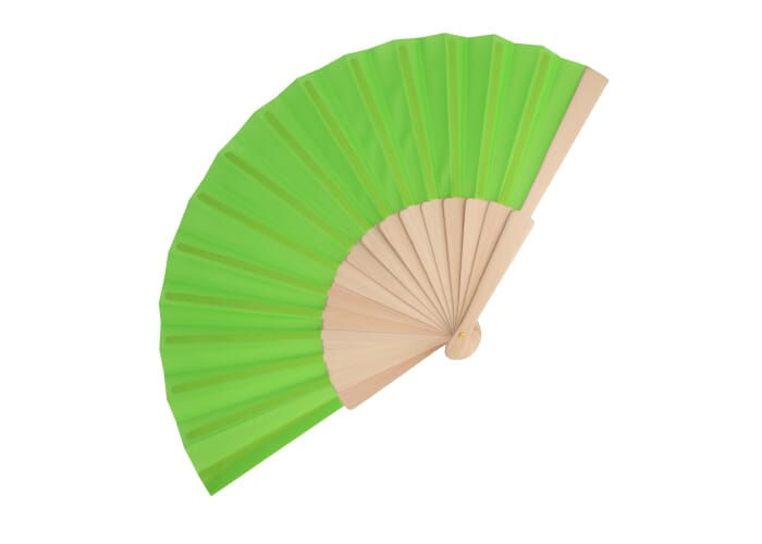 Éventail coloré en bois et rPET personnalisé Vert clair